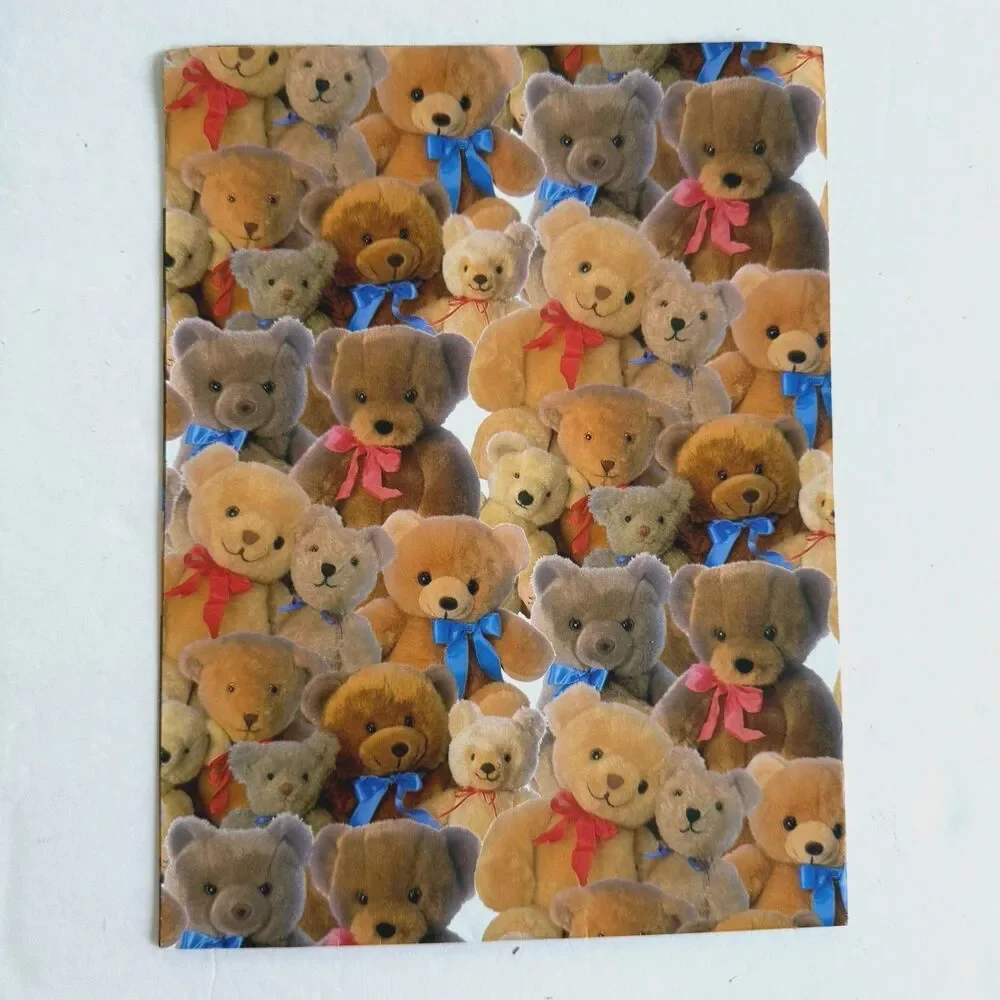 Vintage Teddy Bear Gift Wrapping Paper 4 Designs Baby Shower Juvenile Sailboats